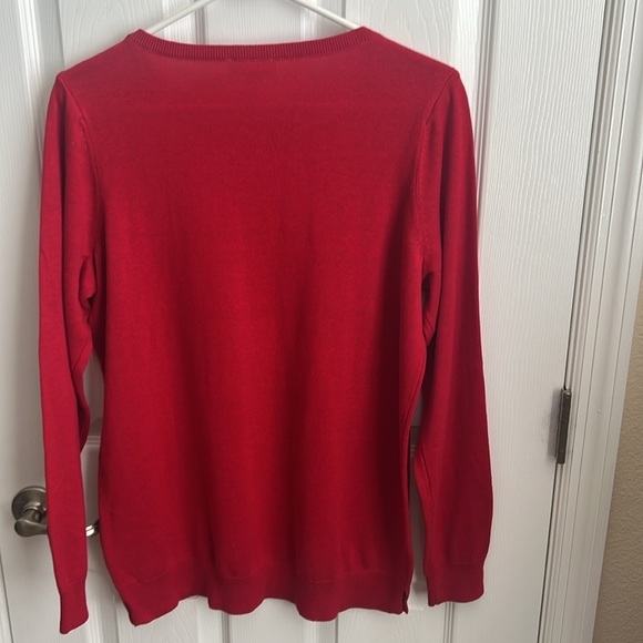 Belle Kim Gravel Red Knit Sweater Womens Medium Long Sleeve Casual - Picture 6 of 11
